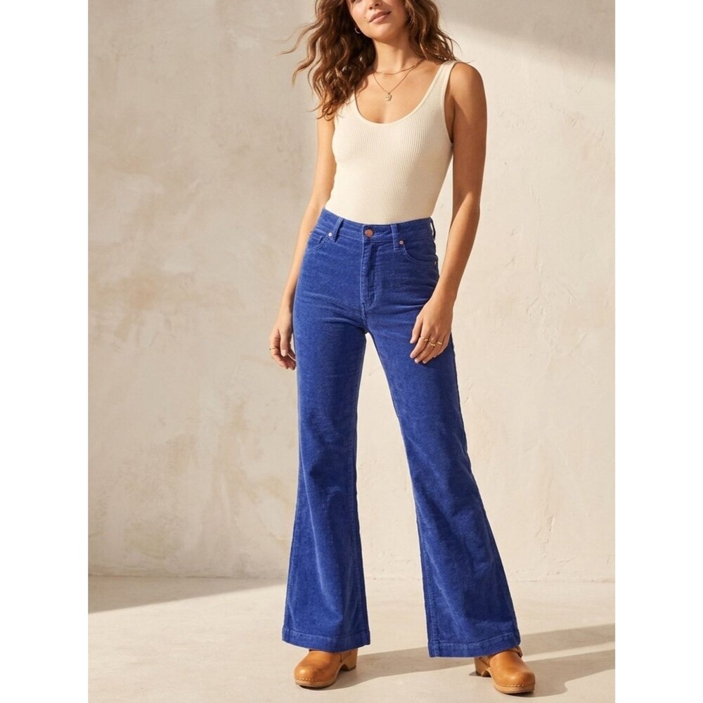 Rolla's East Coast Flare Corduroy Jeans in Marine Blue Size 25 NWT